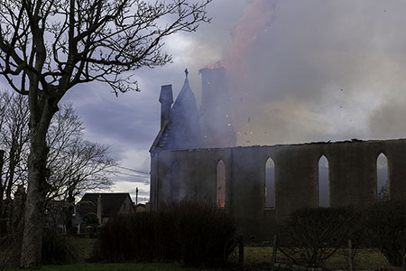 West Church destroyed by fire