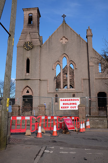 West Church destroyed by fire